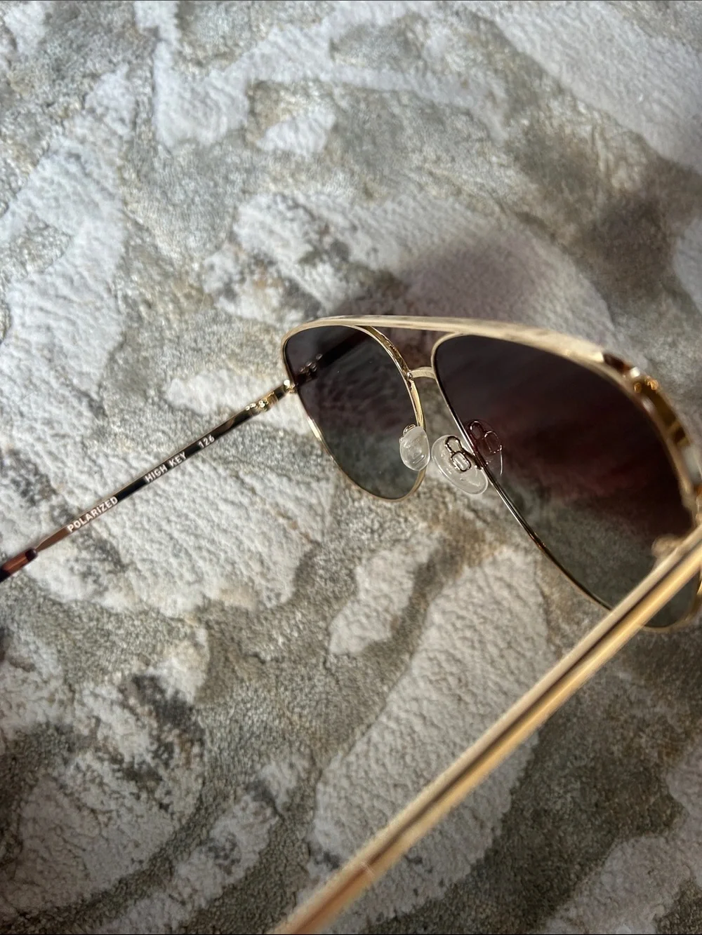 Quay Australia Gold Aviator Sunglasses with Gradient Brown Lenses